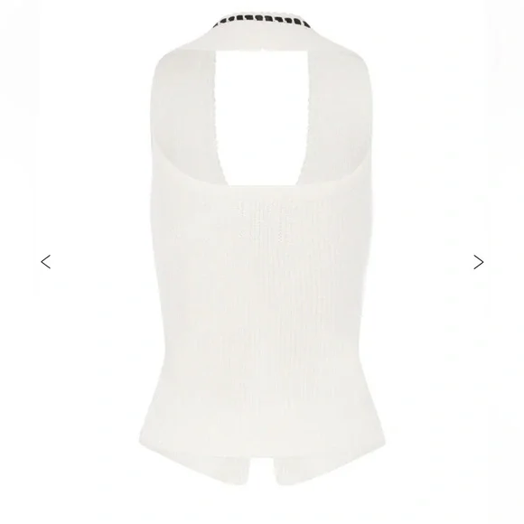 With Jean Gigi top in White Sleeveless Knit Top with Black Trim - Picture 7 of 7